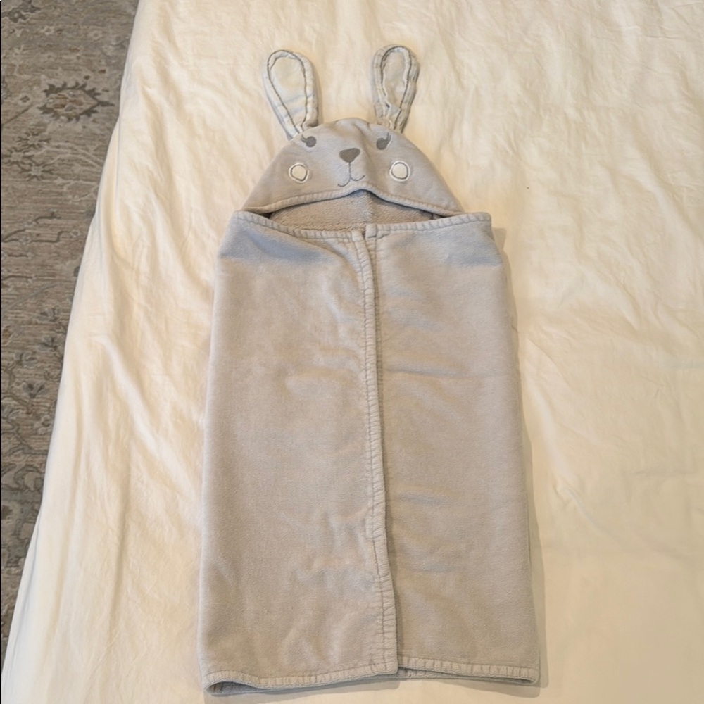 Gray Hooded Baby Towel